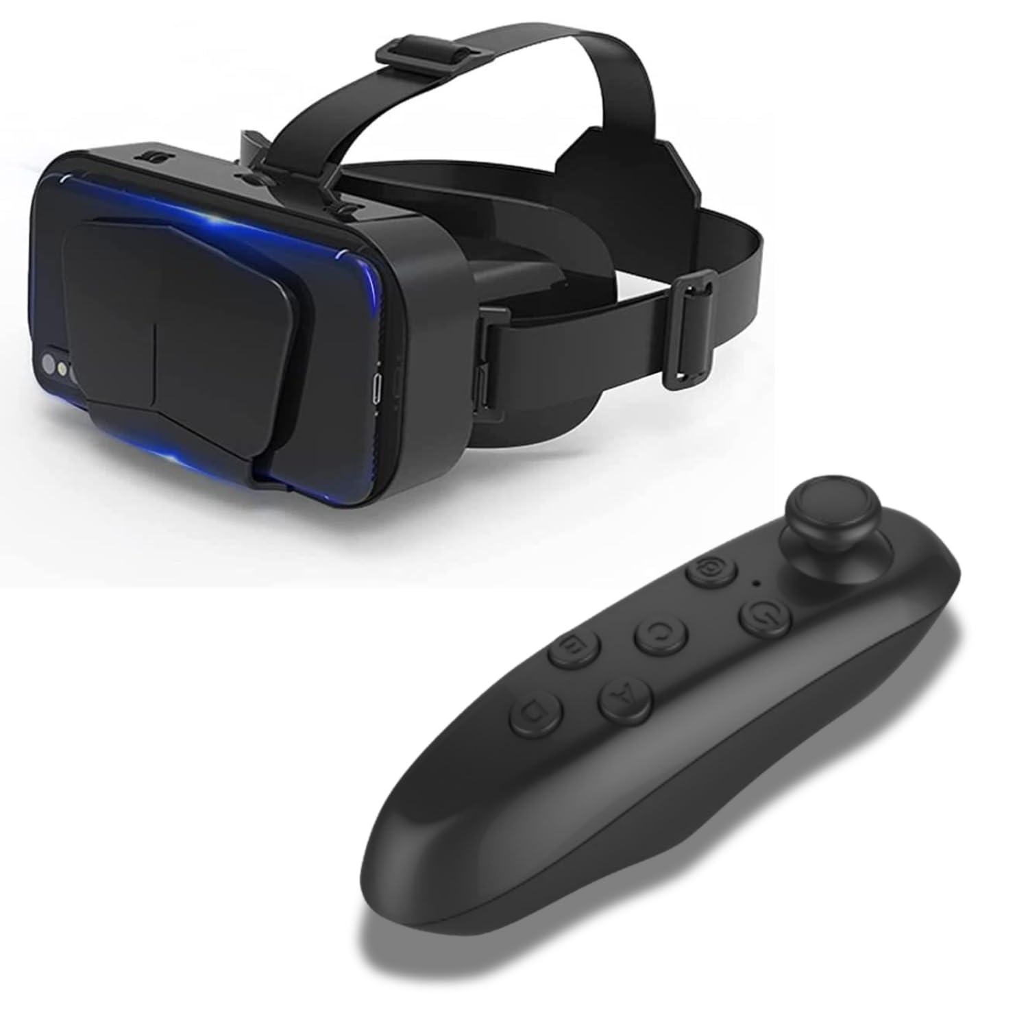 Drumstone (𝟏𝟓 𝐘𝐞𝐚𝐫𝐬 𝐖𝐚𝐫𝐫𝐚𝐧𝐭𝐲) Virtual Reality VR Headset with 3D Glasses & VR Controller – Immersive Gaming, Movies & TV Experience | Adjustable Lens, Universal Compatibility