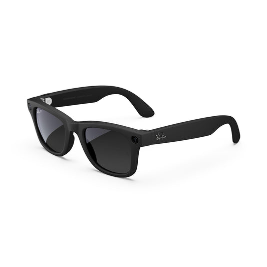 Ray-Ban Meta (Gen 1), Wayfarer, Matte Black | Smart AI Glasses for Men, Women. 12 MP Ultra-Wide Camera, Open-Ear Speakers for Audio, Video Recording and Bluetooth. Grey Lenses. Wearable Tech.