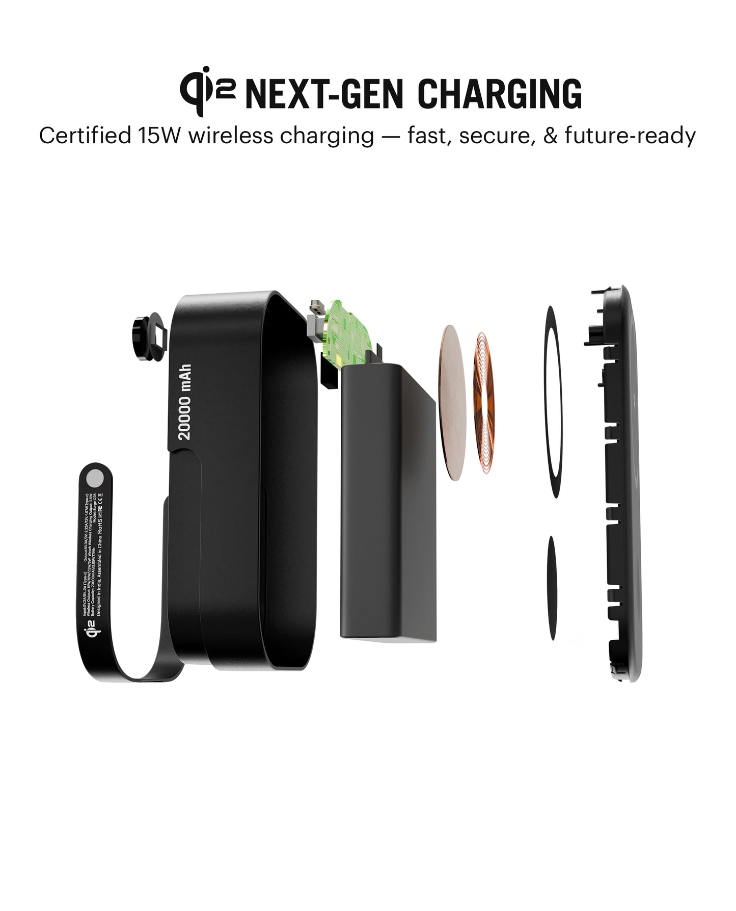 DailyObjects Loop Qi2-Certified 10000 mAh Fast Charging MagSafe-Compatible Wireless Aluminium Power Bank - Black Compatible with iPhone 16, 15,14,13,12 Series | Multi-Layer chipset for Protection
