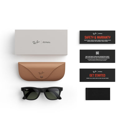 Ray-Ban Meta (Gen 1), Wayfarer, Matte Black | Smart AI Glasses for Men, Women. 12 MP Ultra-Wide Camera, Open-Ear Speakers for Audio, Video Recording and Bluetooth. Grey Lenses. Wearable Tech.
