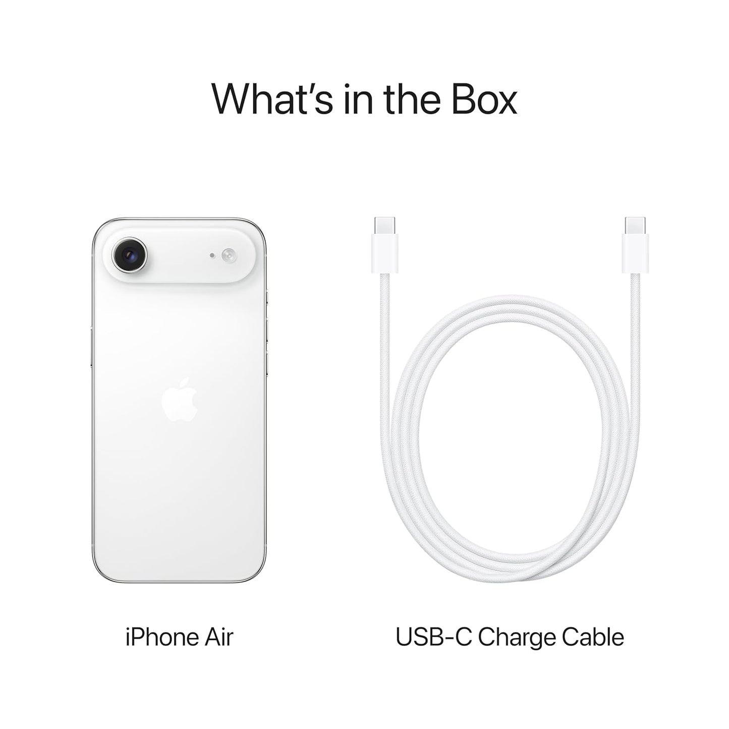 Apple iPhone Air 512 GB: Thinnest iPhone Ever, 16.63 cm (6.5″) Display with Promotion up to 120Hz, Powerful A19 Pro Chip, Center Stage Front Camera, All-Day Battery Life; Cloud White