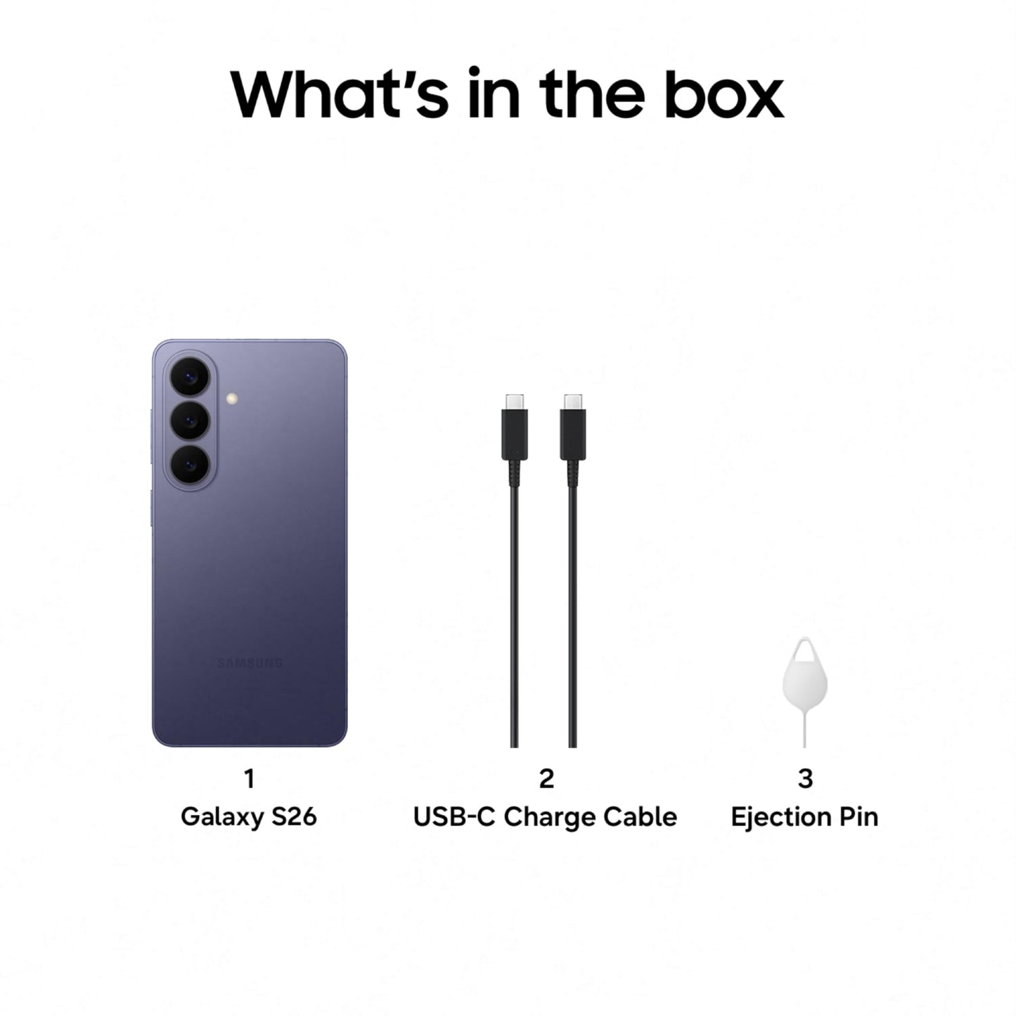 Samsung Galaxy S26 5G (Cobalt Violet, 12GB RAM, 256GB Storage), AI Phone, Photo Assist, Creative Studio, 50MP Camera with ProVisual Engine, Powerful Customized Processor and 4300mAh Battery