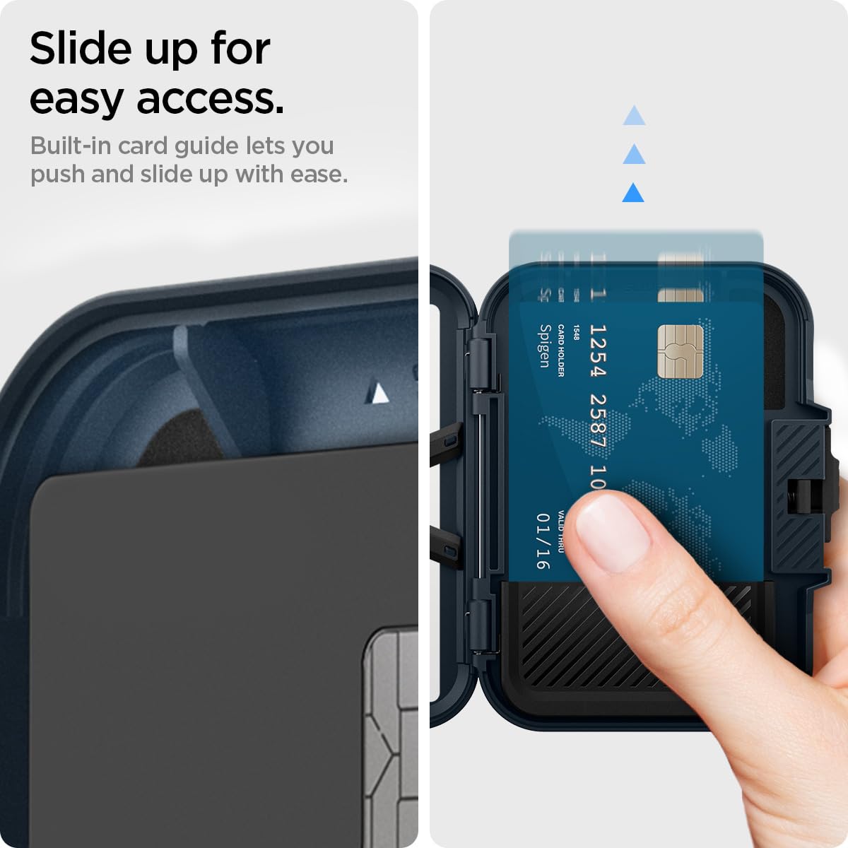 Spigen Lock Fit (Magfit) Magnetic Card Holder up to 6 Cards, Unisex Hardshell Magsafe & Pixelsnap Wallet Case Compatible with iPhone 17/16/15/14/13/12 Models, Pixel 10 Series - Black