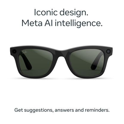 Ray-Ban Meta (Gen 2), Wayfarer, Matte Black | Smart AI Glasses for Men, Women — 2X Battery Life — 3K Ultra HD Resolution — 12 MP Ultra-Wide Camera, Audio, Video — Transitions® Grey Lenses