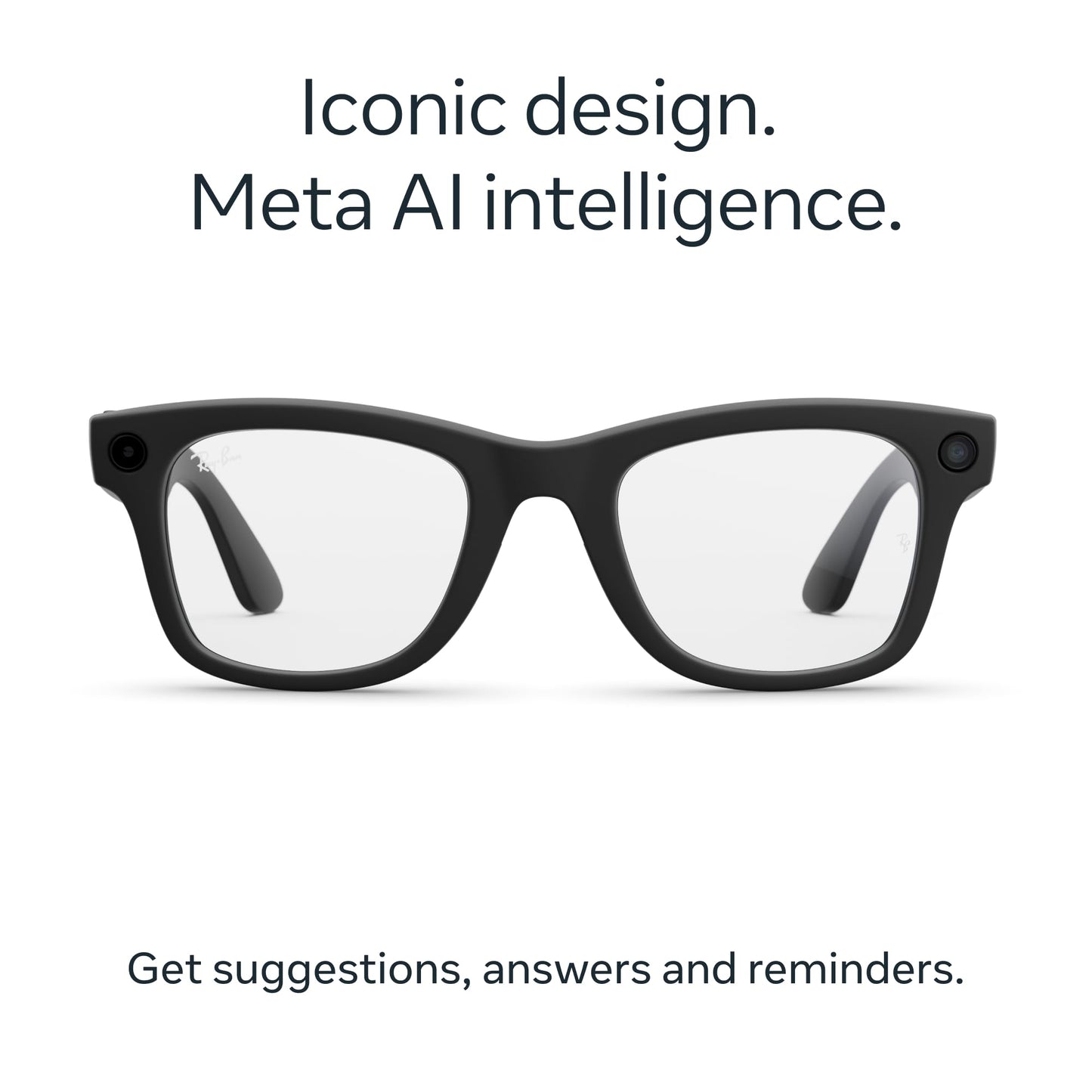 Ray-Ban Meta (Gen 1), Wayfarer, Matte Black | Smart AI Glasses for Men, Women. 12 MP Ultra-Wide Camera, Open-Ear Speakers for Audio, Video Recording and Bluetooth. Grey Lenses. Wearable Tech.