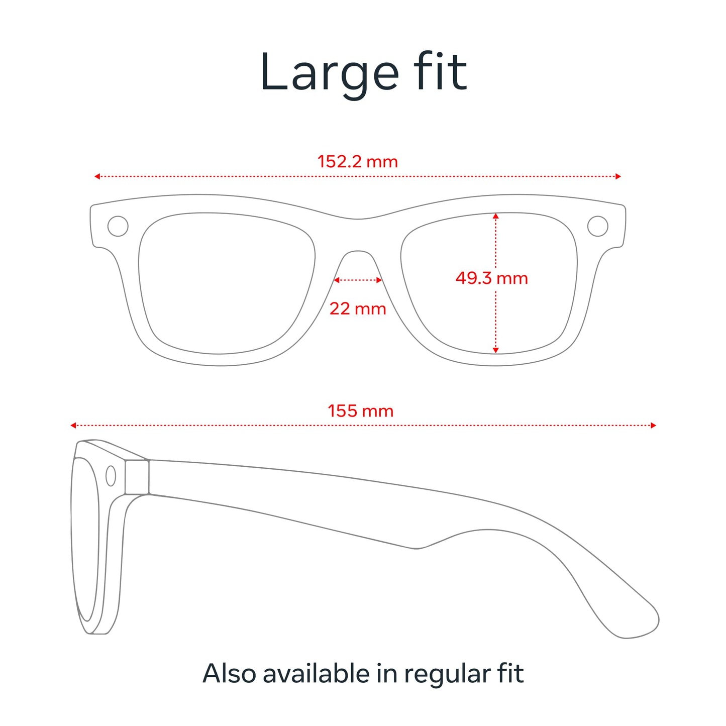 Ray-Ban Meta (Gen 1), Wayfarer, Matte Black | Smart AI Glasses for Men, Women. 12 MP Ultra-Wide Camera, Open-Ear Speakers for Audio, Video Recording and Bluetooth. Grey Lenses. Wearable Tech.