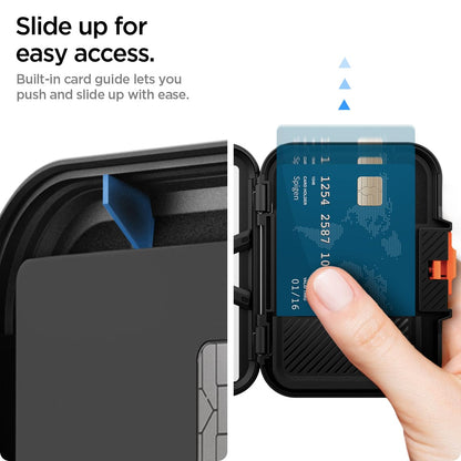 Spigen Lock Fit (Magfit) Magnetic Card Holder up to 6 Cards, Unisex Hardshell Magsafe & Pixelsnap Wallet Case Compatible with iPhone 17/16/15/14/13/12 Models, Pixel 10 Series - Black