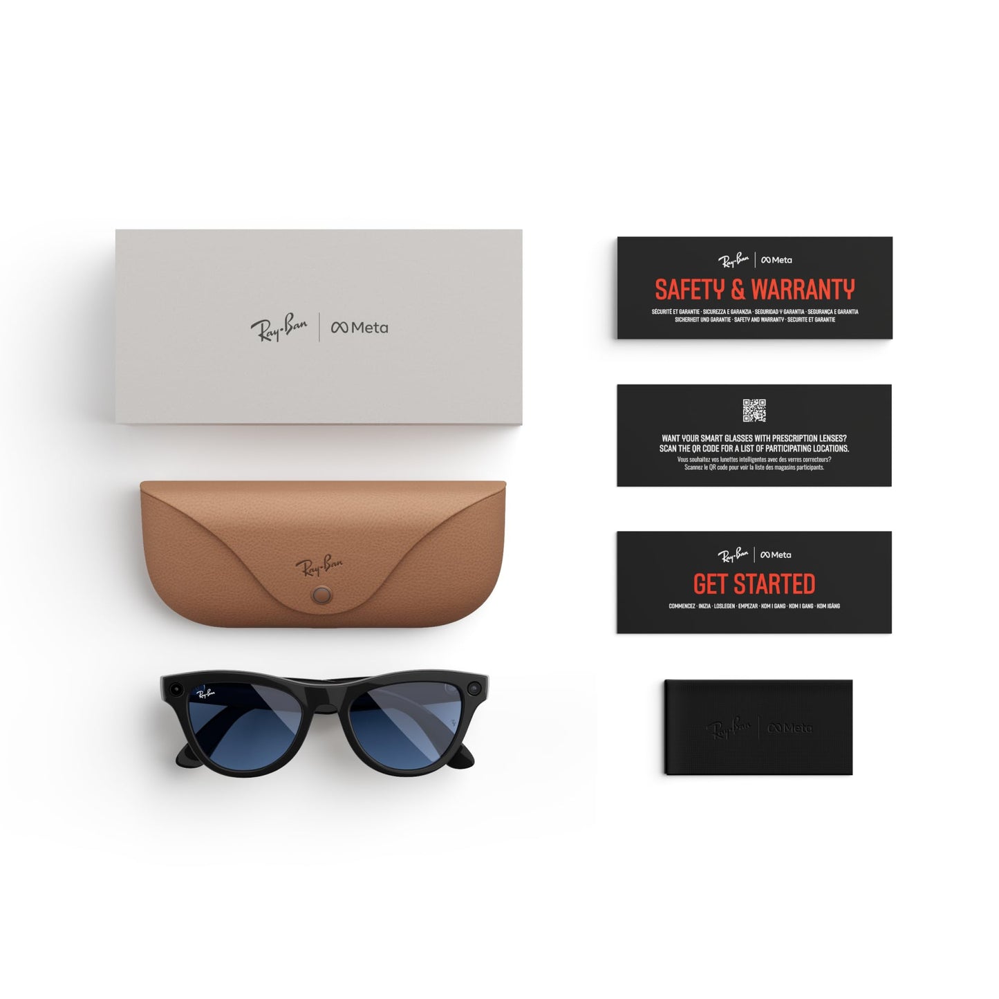 Ray-Ban Meta (Gen 1), Skyler, Shiny Black | Smart AI Glasses for Men, Women. 12 MP Camera, Open-Ear Speakers for Audio, Video Recording & Bluetooth. Transitions® Cerulean Blue Lenses.