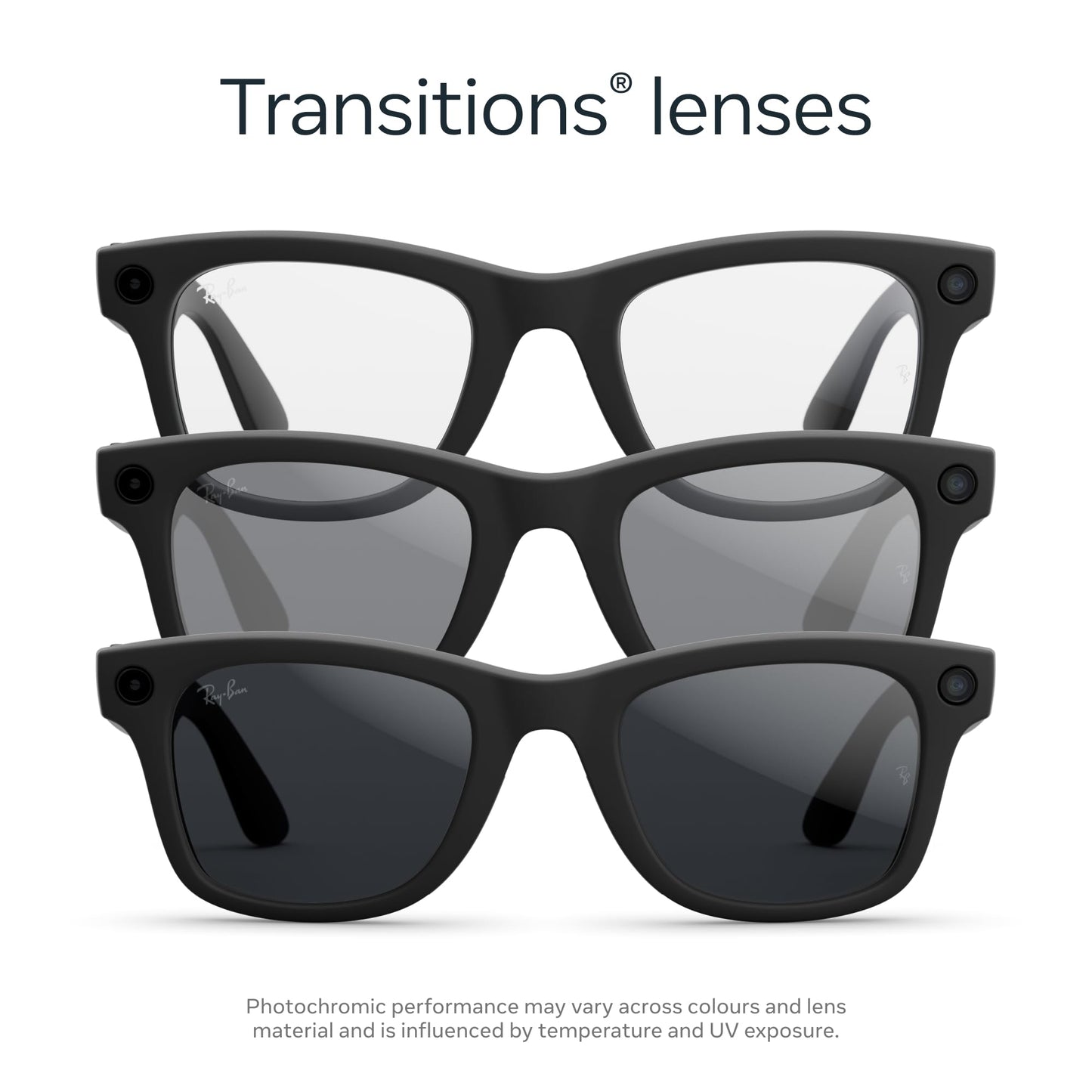 Ray-Ban Meta (Gen 2), Wayfarer, Matte Black | Smart AI Glasses for Men, Women — 2X Battery Life — 3K Ultra HD Resolution — 12 MP Ultra-Wide Camera, Audio, Video — Transitions® Grey Lenses