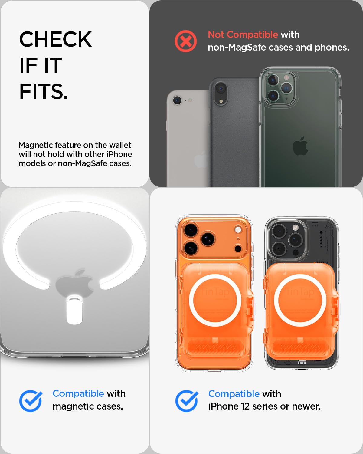 Spigen Lock Fit (Magfit) Magnetic Card Holder up to 6 Cards, Unisex Hardshell Magsafe & Pixelsnap Wallet Case Compatible with iPhone 17/16/15/14/13/12 Models, Pixel 10 Series - Black