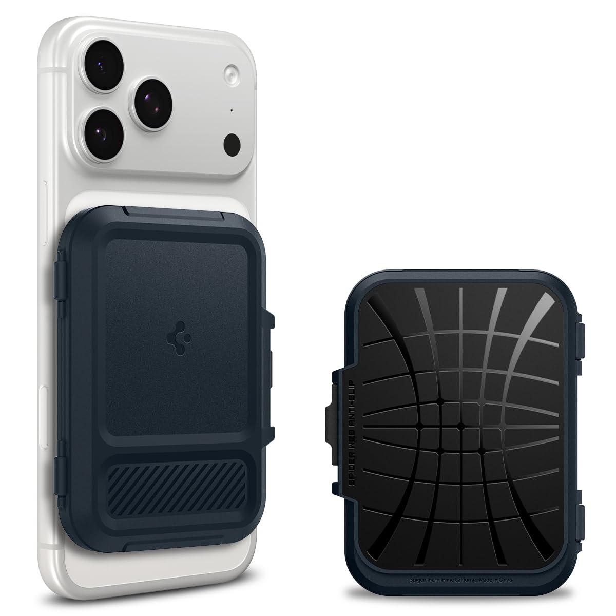 Spigen Lock Fit (Magfit) Magnetic Card Holder up to 6 Cards, Unisex Hardshell Magsafe & Pixelsnap Wallet Case Compatible with iPhone 17/16/15/14/13/12 Models, Pixel 10 Series - Black