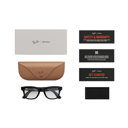 Ray-Ban Meta (Gen 1), Wayfarer, Matte Black | Smart AI Glasses for Men, Women. 12 MP Ultra-Wide Camera, Open-Ear Speakers for Audio, Video Recording and Bluetooth. Grey Lenses. Wearable Tech.