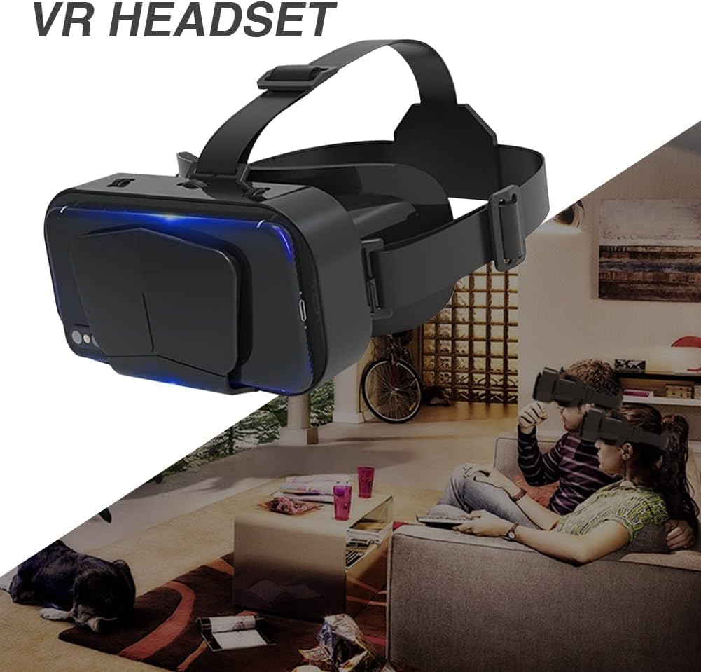 Drumstone (𝟏𝟓 𝐘𝐞𝐚𝐫𝐬 𝐖𝐚𝐫𝐫𝐚𝐧𝐭𝐲) Virtual Reality VR Headset with 3D Glasses & VR Controller – Immersive Gaming, Movies & TV Experience | Adjustable Lens, Universal Compatibility