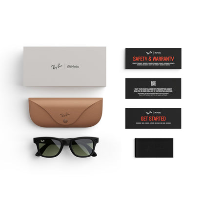 Ray-Ban Meta (Gen 1), Wayfarer, Matte Black | Smart AI Glasses for Men, Women. 12 MP Ultra-Wide Camera, Open-Ear Speakers for Audio, Video Recording and Bluetooth. Grey Lenses. Wearable Tech.