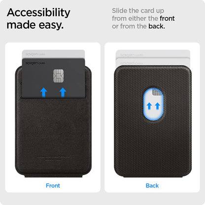 Spigen Smart Fold (MagFit) Magnetic Card Holder up to 2 Cards, Magsafe & Pixelsnap Wallet Compatible with iPhone 17/16/15/14/13/12 Models, Pixel 10 Pro/Pro XL/Fold - Gunmetal