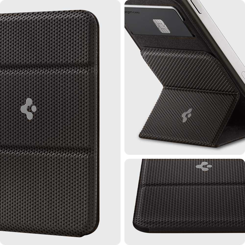 Spigen Smart Fold (MagFit) Magnetic Card Holder up to 2 Cards, Magsafe & Pixelsnap Wallet Compatible with iPhone 17/16/15/14/13/12 Models, Pixel 10 Pro/Pro XL/Fold - Gunmetal