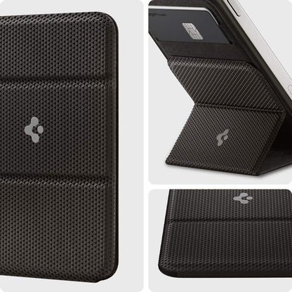 Spigen Smart Fold (MagFit) Magnetic Card Holder up to 2 Cards, Magsafe & Pixelsnap Wallet Compatible with iPhone 17/16/15/14/13/12 Models, Pixel 10 Pro/Pro XL/Fold - Gunmetal