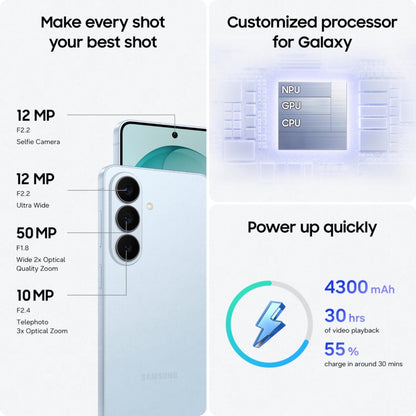 Samsung Galaxy S26 5G (Cobalt Violet, 12GB RAM, 256GB Storage), AI Phone, Photo Assist, Creative Studio, 50MP Camera with ProVisual Engine, Powerful Customized Processor and 4300mAh Battery