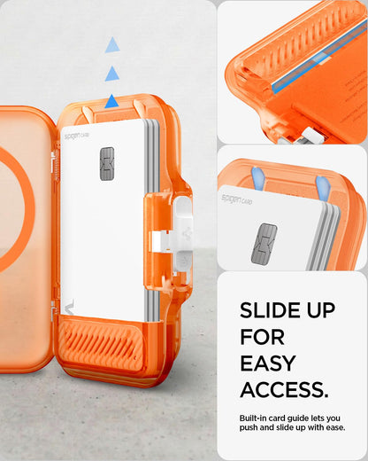 Spigen Lock Fit (Magfit) Magnetic Card Holder up to 6 Cards, Unisex Hardshell Magsafe & Pixelsnap Wallet Case Compatible with iPhone 17/16/15/14/13/12 Models, Pixel 10 Series - Black