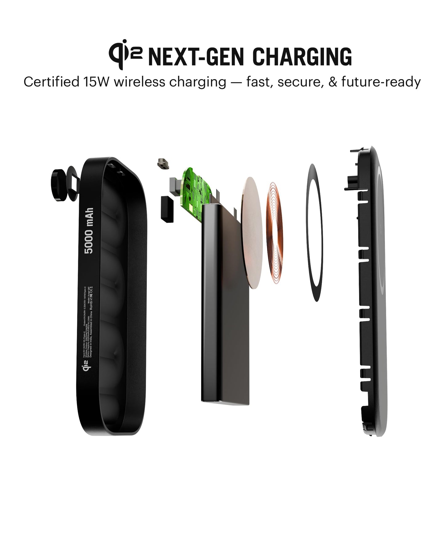 DailyObjects Loop Qi2-Certified 10000 mAh Fast Charging MagSafe-Compatible Wireless Aluminium Power Bank - Black Compatible with iPhone 16, 15,14,13,12 Series | Multi-Layer chipset for Protection