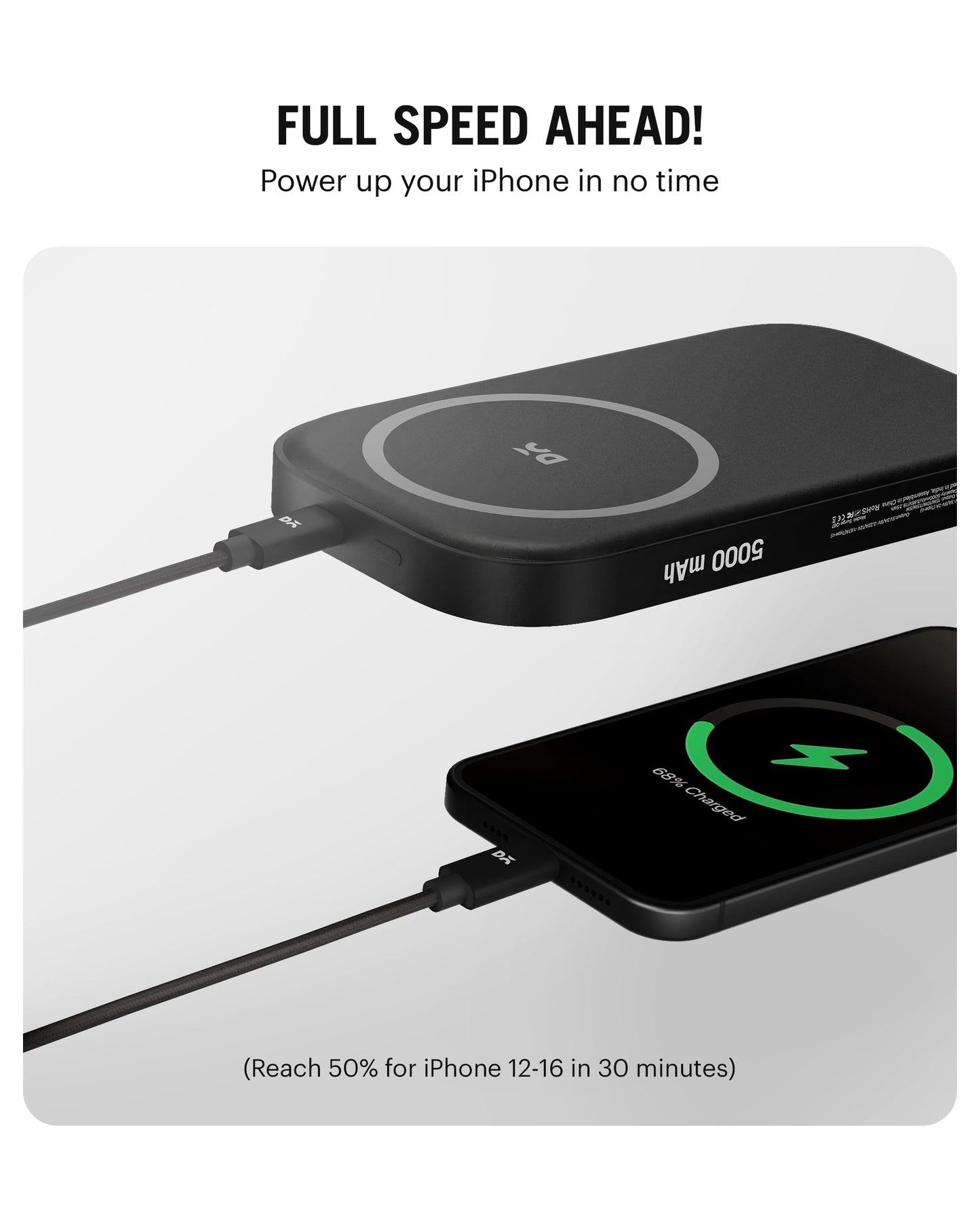 DailyObjects Loop Qi2-Certified 10000 mAh Fast Charging MagSafe-Compatible Wireless Aluminium Power Bank - Black Compatible with iPhone 16, 15,14,13,12 Series | Multi-Layer chipset for Protection