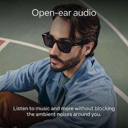 Ray-Ban Meta (Gen 1), Wayfarer, Matte Black | Smart AI Glasses for Men, Women. 12 MP Ultra-Wide Camera, Open-Ear Speakers for Audio, Video Recording and Bluetooth. Grey Lenses. Wearable Tech.